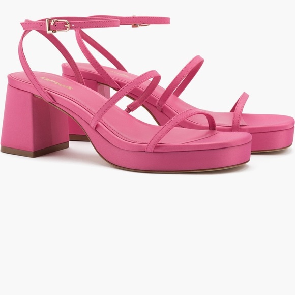 Larroude Women's Pink Strappy Sandals NIB - Picture 1 of 5